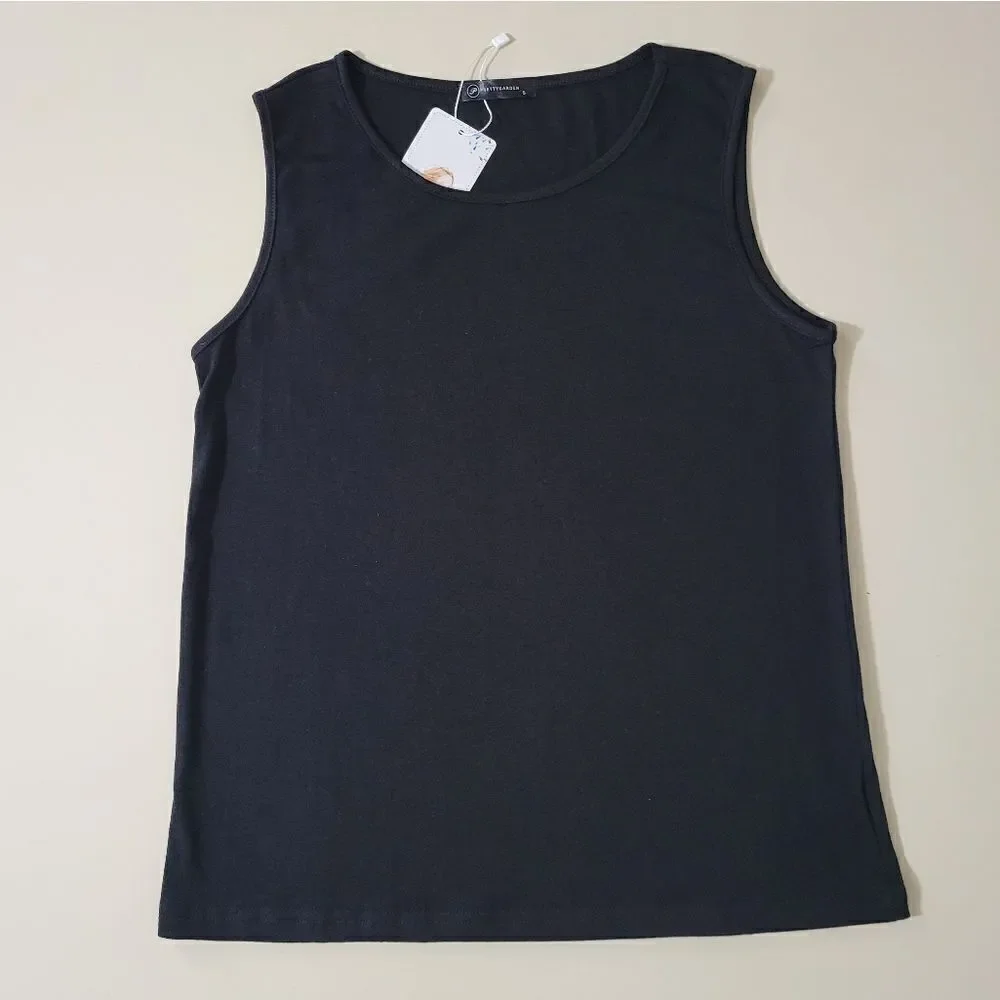 PrettyGarden Black Modern Shell Tank Top - Picture 3 of 12